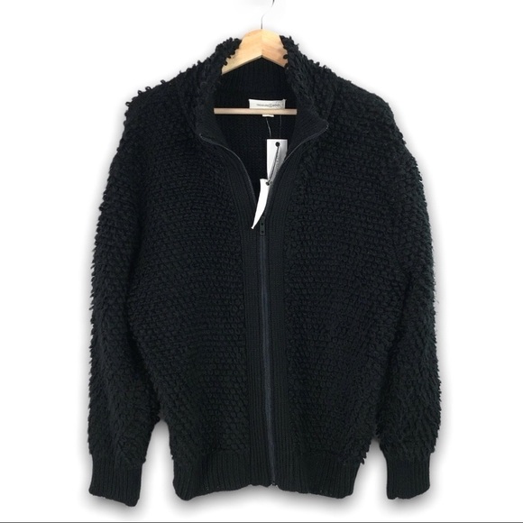 NWT - Treasure & Bond - Black Loop Knit Zip Jacket - M - Picture 1 of 8